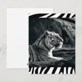Zwarte en witte tijger feestdagenkaart (Voorkant / Achterkant)