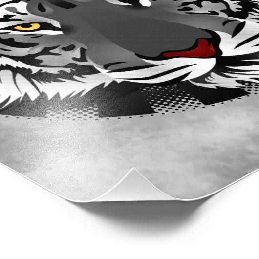 Zwarte en witte tijger foto afdruk (Hoek)