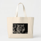 Zwarte en witte tijger grote tote bag (Voorkant)