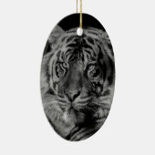Zwarte en witte tijger keramisch ornament (Rechts)
