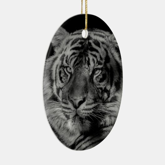 Zwarte en witte tijger keramisch ornament (Rechts)