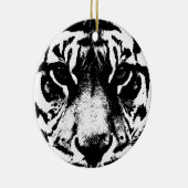 Zwarte en witte tijger keramisch ornament (Rechts)