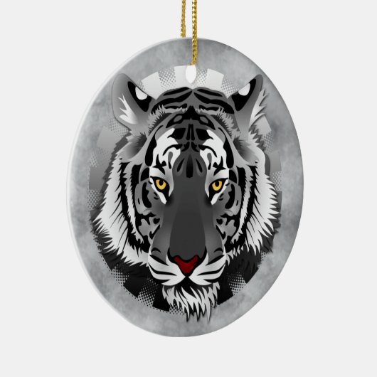 Zwarte en witte tijger keramisch ornament (Rechts)