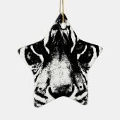 Zwarte en witte tijger keramisch ornament (Rechts)