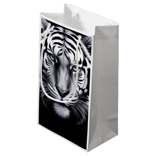 zwarte en witte tijger klein cadeauzakje (Achterkant Gekanteld)