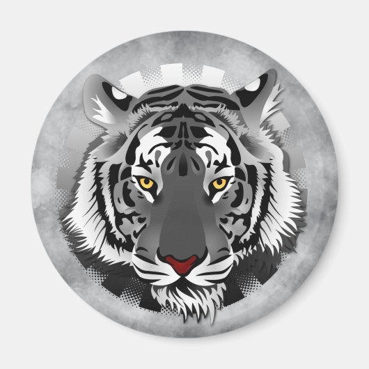 Zwarte en witte tijger magneet (Voorkant)
