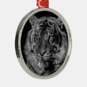Zwarte en witte tijger metalen ornament (Rechts)