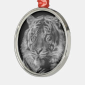 Zwarte en witte tijger metalen ornament (Links)