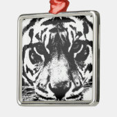 Zwarte en witte tijger metalen ornament (Links)