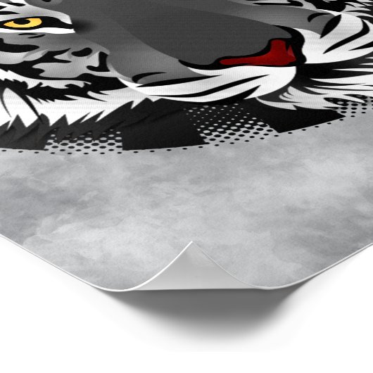 Zwarte en witte tijger poster (Hoek)