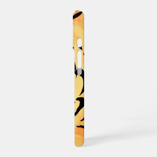 Zwarte en Witte Tijger Silhouet iPhone 16 Hoesje (Linkerkant)