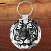Zwarte en witte tijger sleutelhanger (Voorkant)