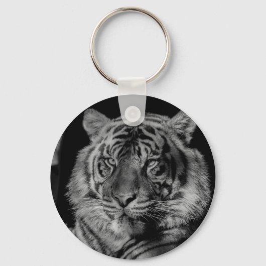 Zwarte en witte tijger sleutelhanger (Voorkant)