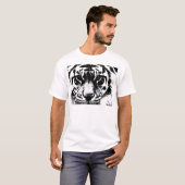 Zwarte en witte tijger t-shirt (Voorkant volledig)