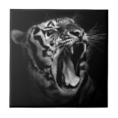 Zwarte en witte tijger tegeltje (Voorkant)