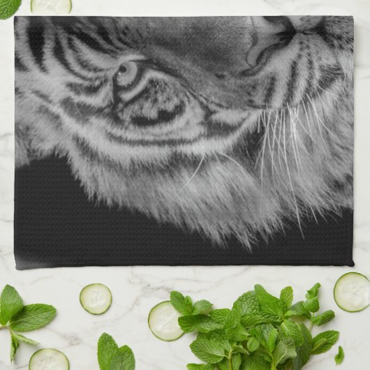 Zwarte en witte tijger theedoek (Gevouwen)
