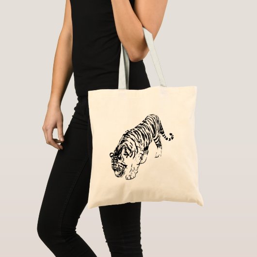 Zwarte en witte tijger tote bag (Voorkant (product))
