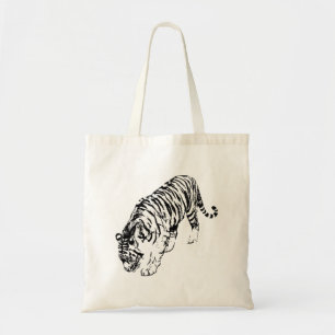 Zwarte en witte tijger tote bag