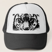Zwarte en witte tijger trucker pet (Voorkant)