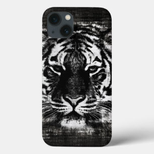 Zwarte en witte tijger Vintage 2 Case-Mate iPhone Case
