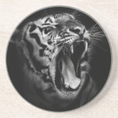 Zwarte en witte tijger zandsteen onderzetter (Voorkant)