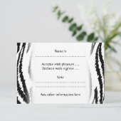 Zwarte en witte tijgerafdrukken. Tijger patroon. RSVP Kaartje (Staand voorkant)