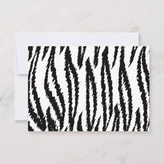 Zwarte en witte tijgerafdrukken. Tijger patroon. RSVP Kaartje (Achterkant)