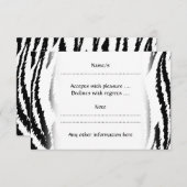 Zwarte en witte tijgerafdrukken. Tijger patroon. RSVP Kaartje (Voorkant / Achterkant)