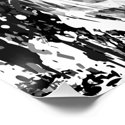 Zwarte en witte tijgerkunst - Tijgertekening Perfect Poster (Hoek)