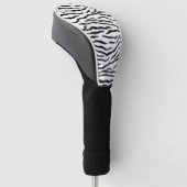 Zwarte en witte tijgerstrepen golfheadcover (Schuin)