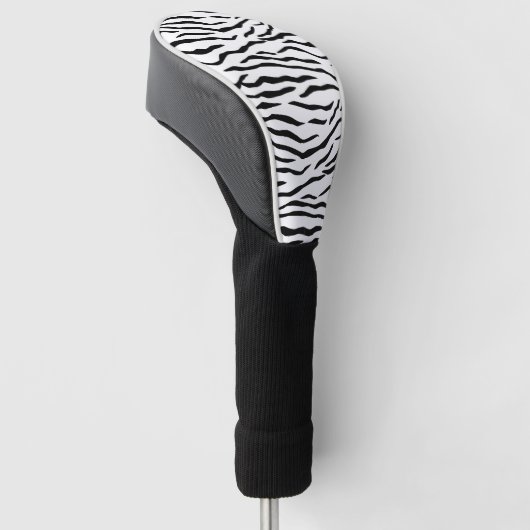Zwarte en witte tijgerstrepen golfheadcover (Schuin)