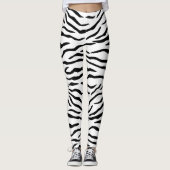 Zwarte en witte tijgerstrepen leggings (Voorkant)