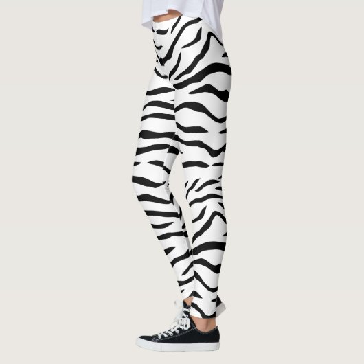 Zwarte en witte tijgerstrepen leggings (Links)