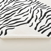 Zwarte en witte tijgerstrepen sherpa deken (3/4)