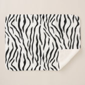 Zwarte en witte tijgerstrepen sherpa deken (Voorkant (horizontaal))