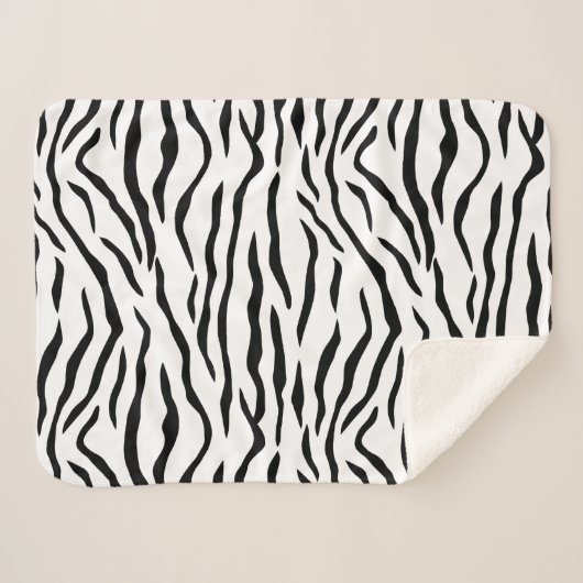Zwarte en witte tijgerstrepen sherpa deken (Voorkant (horizontaal))