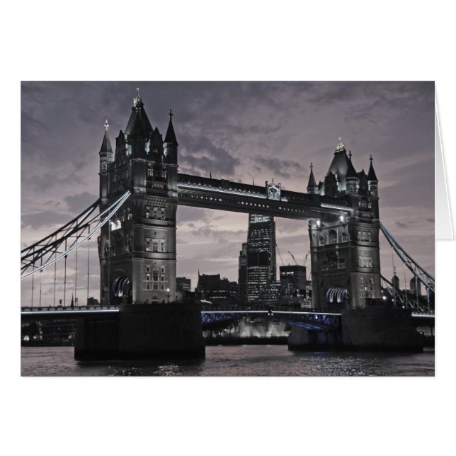 Zwarte en Witte Tower Bridge London River Thames (Voorkant Horizontaal)