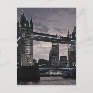 Zwarte en Witte Tower Bridge London River Thames Briefkaart