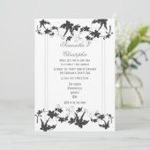 Zwarte en witte traditionele bruiloft kaart (Staand voorkant)