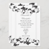 Zwarte en witte traditionele bruiloft kaart (Voorkant / Achterkant)