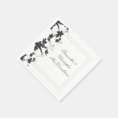 Zwarte en witte traditionele bruiloft servet (Hoek)