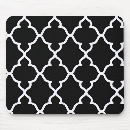 Zwarte en witte Trellis...mousepad Muismat (Voorkant)