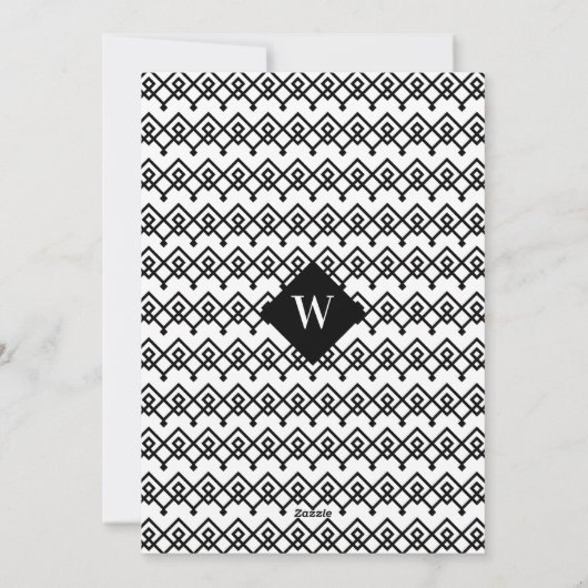 Zwarte en Witte Trendy Abstracte Nutkraker Kerstmi Feestdagenkaart (Achterkant)