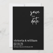 zwarte en witte trendy modern sparen de datum save the date (Voorkant)