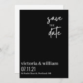 zwarte en witte trendy modern sparen de datum save the date (Voorkant / Achterkant)