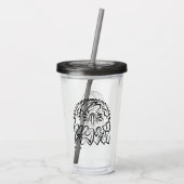 Zwarte en witte tribale adelaar acryl drinkbeker (Achterkant)