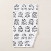 Zwarte en witte tribale adelaar bad handdoek (Handdoek)