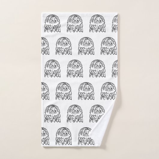 Zwarte en witte tribale adelaar bad handdoek (Handdoek)