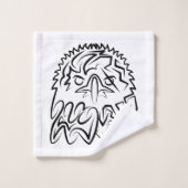 Zwarte en witte tribale adelaar bad handdoek (Wasdoekje)