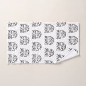 Zwarte en witte tribale adelaar bad handdoek (Handdoek)